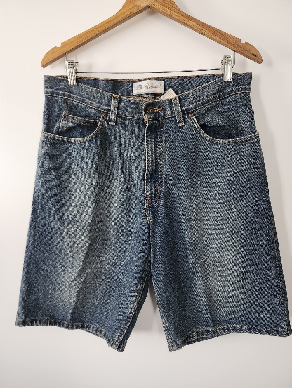 Vintage Unisex Y2K Faded Glory Relaxed Fit Denim Jorts | Size 34 Streetwear